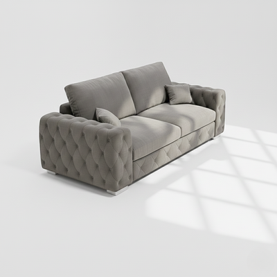 Ashton 3 seater sofa in grey velvet