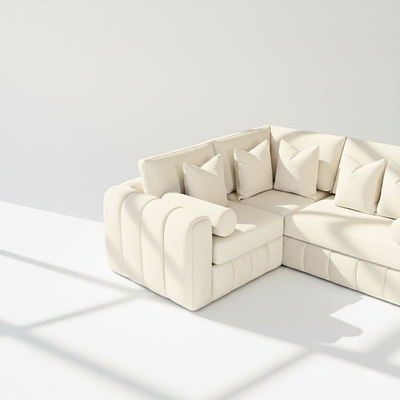 Havana 4 seater corner left hand in cream velvet