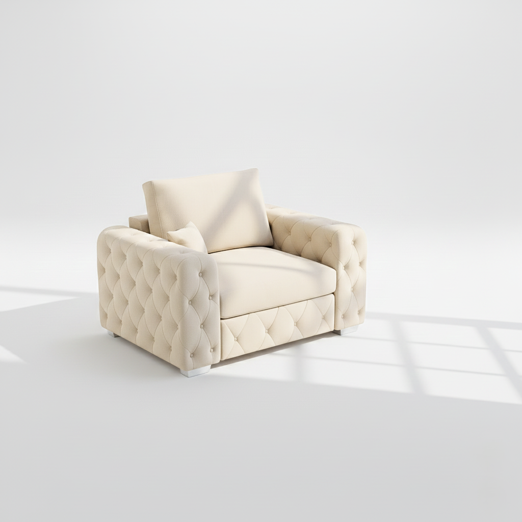 Ashton armchair in cream velvet