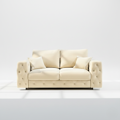 Ashton 2 seater sofa in cream velvet