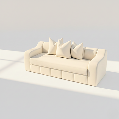 Bella 3 seater sofa in cream velvet