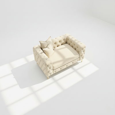 Monaco armchair in cream velvet