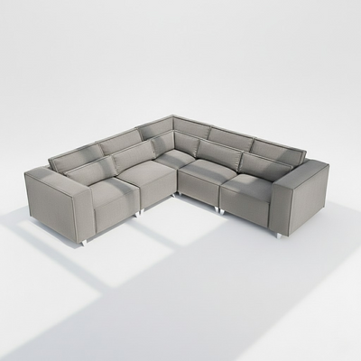 Sloane 5 seater corner sofa in grey velvet