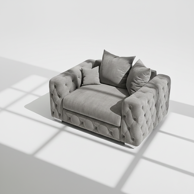 Mayfair armchair in grey velvet