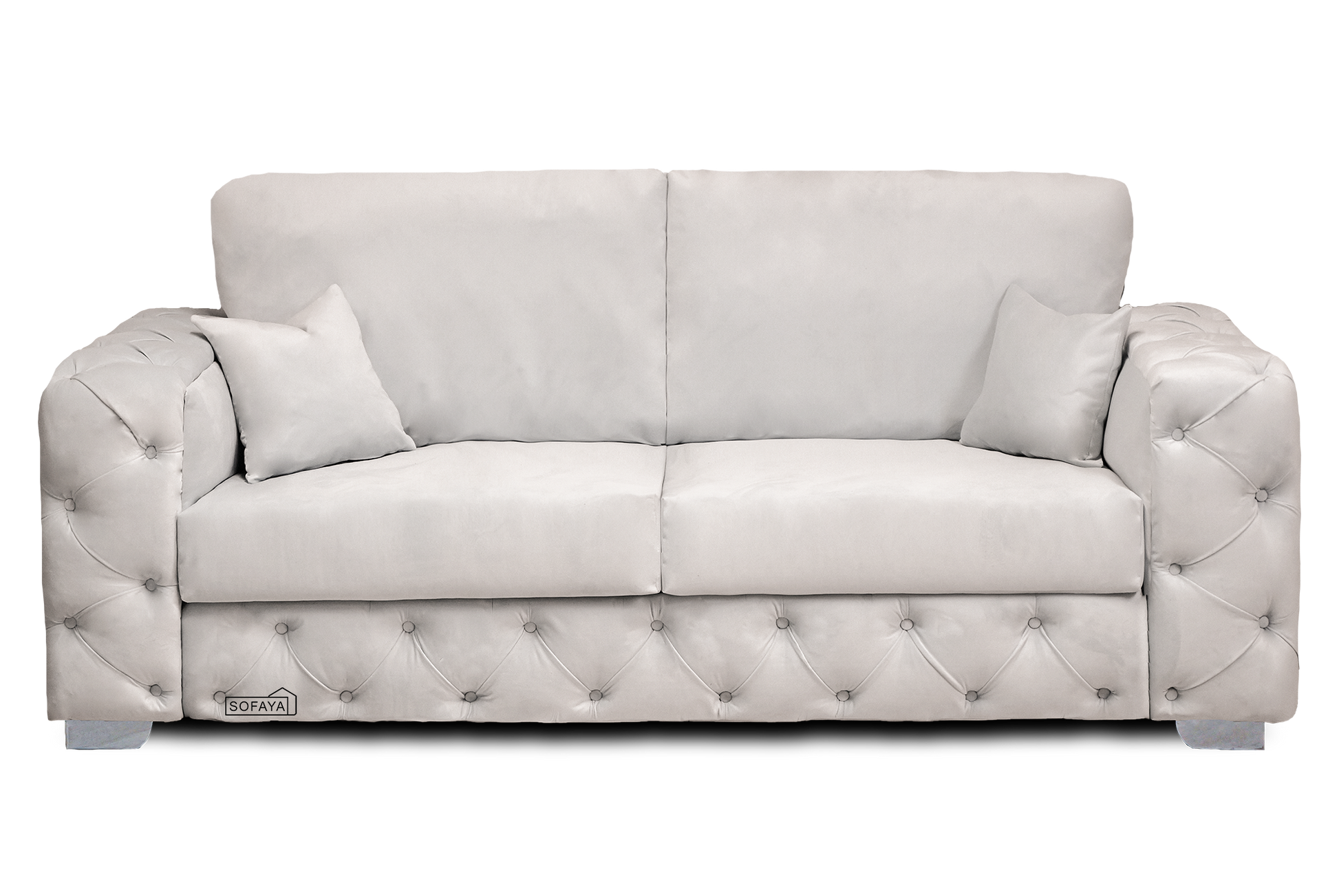 Ashton 3 Seater Sofa Fullback Cushions In Cream Velvet 