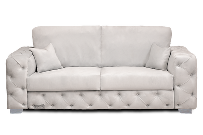 Ashton 3 Seater Sofa Fullback Cushions In Cream Velvet 