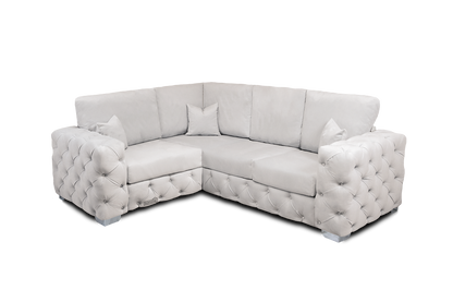 Ashton 4 Seater Corner Sofa in Cream Velvet