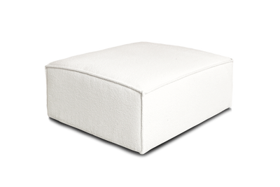 Aire footstool in ivory boucle