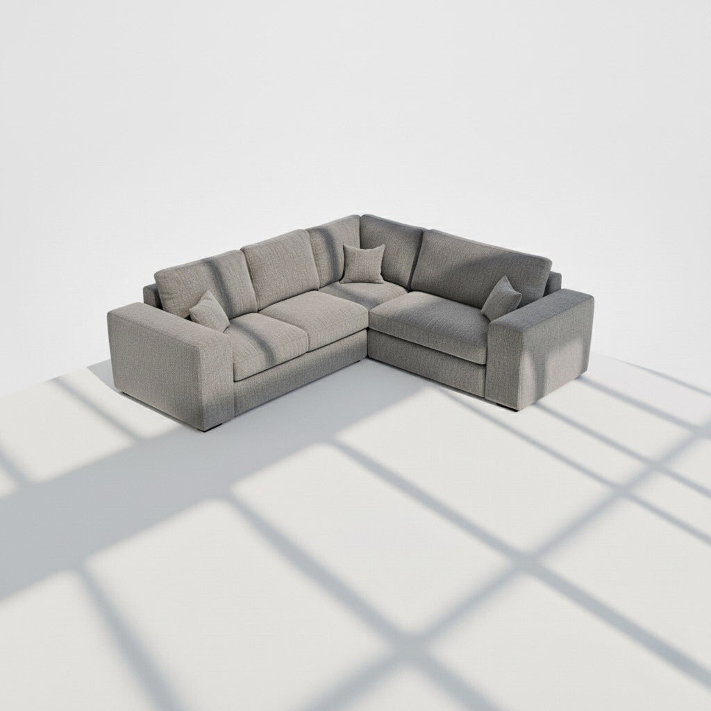 Pandora 4 seater corner sofa right hand in charcoal chenille