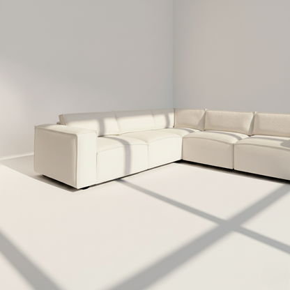 Aire 5 seater corner sofa in ivory boucle