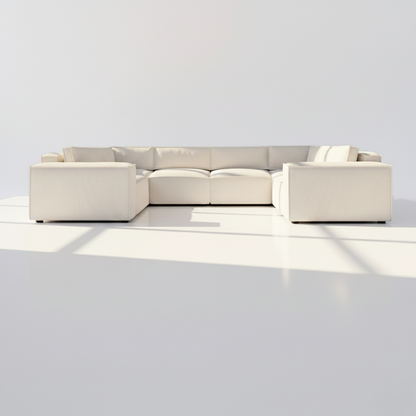 Aire XL U shape modular sofa in ivory boucle