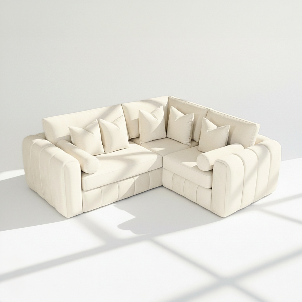 Havana 4 seater corner right hand in cream velvet