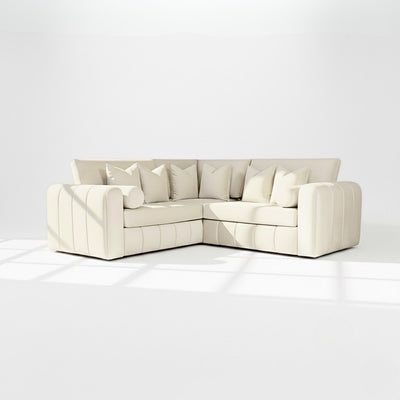 Havana 5 seater corner sofa in cream velvet