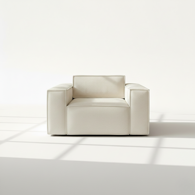 Aire modular one seater armchair in ivory boucle