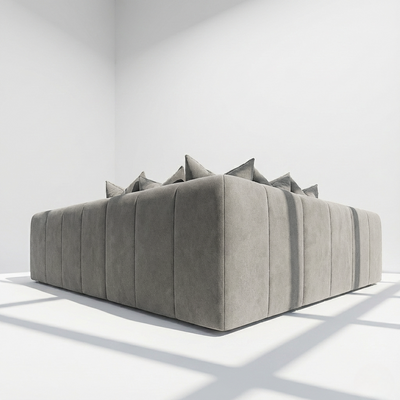 Bella 5 seater corner sofa in grey velvet