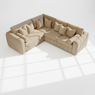 Havana 6 seater corner left hand in mink velvet