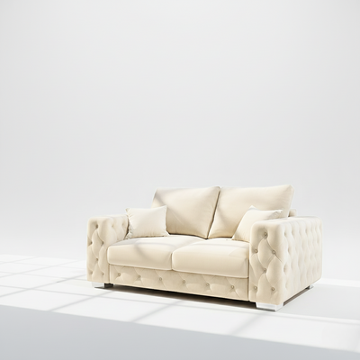Ashton 2 seater sofa in cream velvet