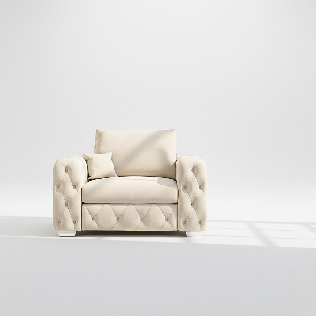 Ashton armchair in cream velvet