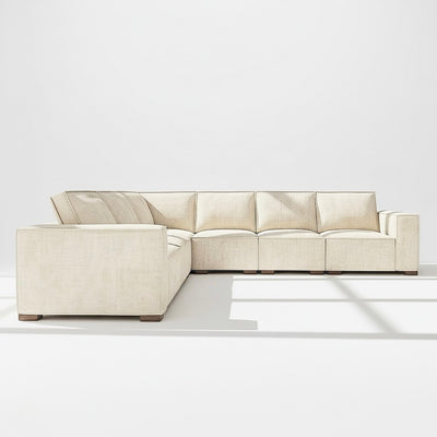 Belgravia 6 seater corner sofa left hand in ivory chenille