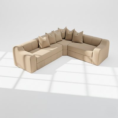 Bella 4 seater corner sofa right hand in mink velvet