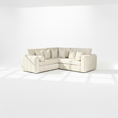 Havana 5 seater corner sofa in cream velvet