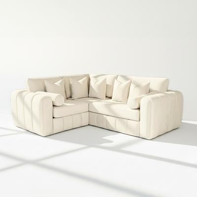 Havana 4 seater corner left hand in cream velvet