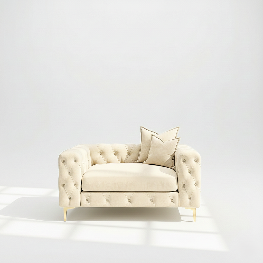 Monaco armchair in cream velvet