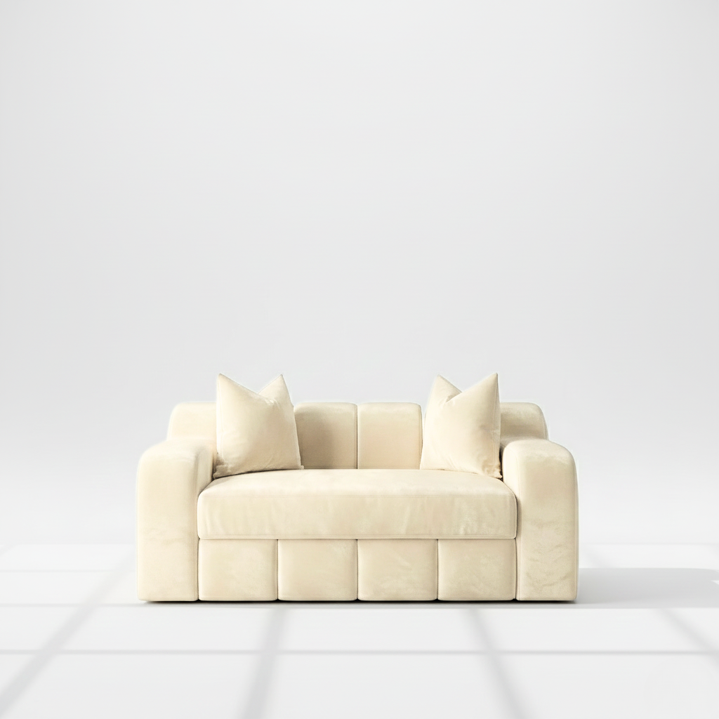 Bella 2 seater sofa in cream velvet