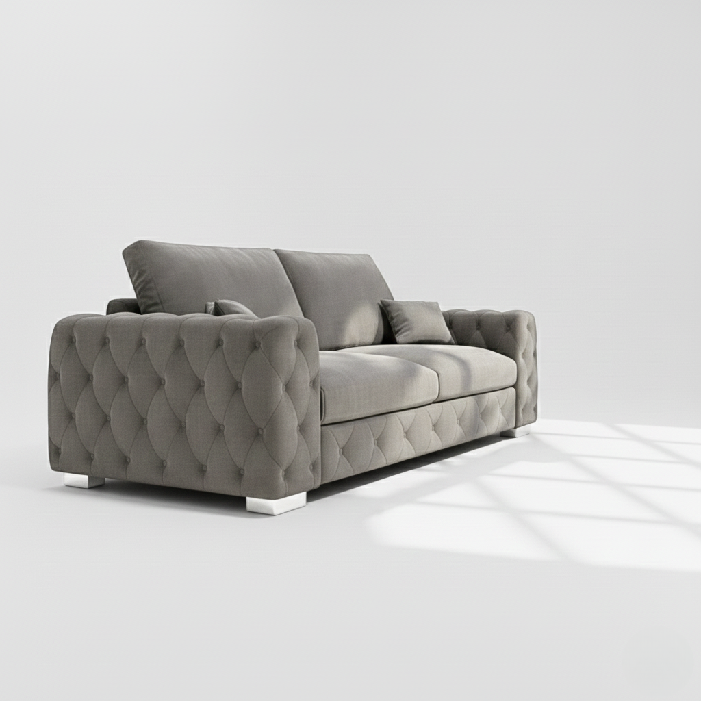 Ashton 3 seater sofa in grey velvet