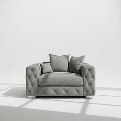 Mayfair armchair in grey velvet