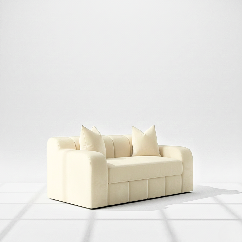 Bella 2 seater sofa in cream velvet