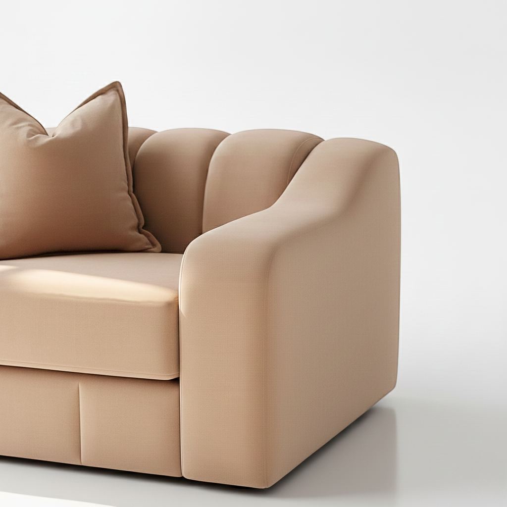 Bella armchair in mink velvet