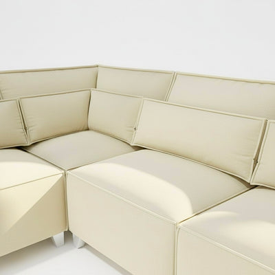Sloane 6 seater corner sofa left hand in cream velvet