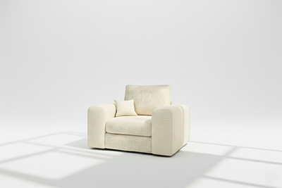 Pandora armchair in ivory chenille