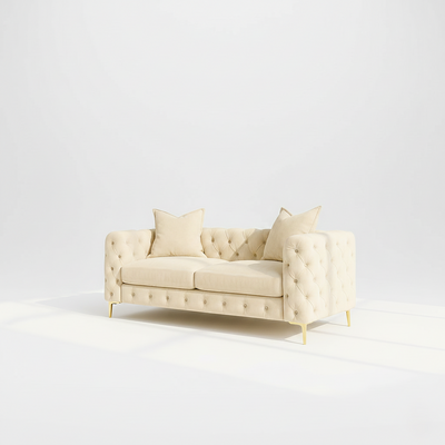 Monaco 2 seater sofa in cream velvet