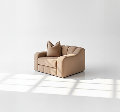 Bella armchair in mink velvet