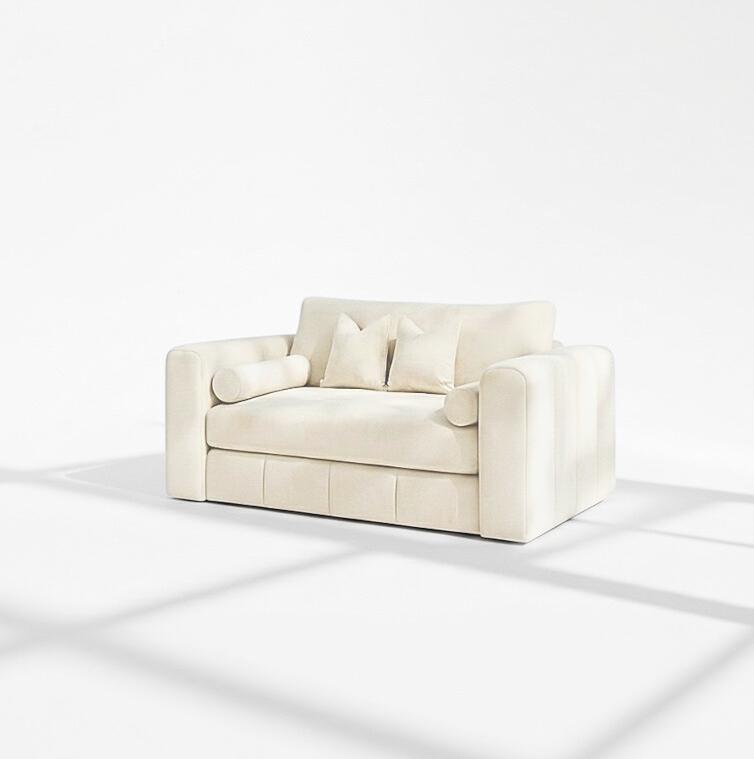 Havana 2 seater sofa in cream velvet