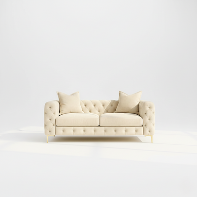 Monaco 2 seater sofa in cream velvet