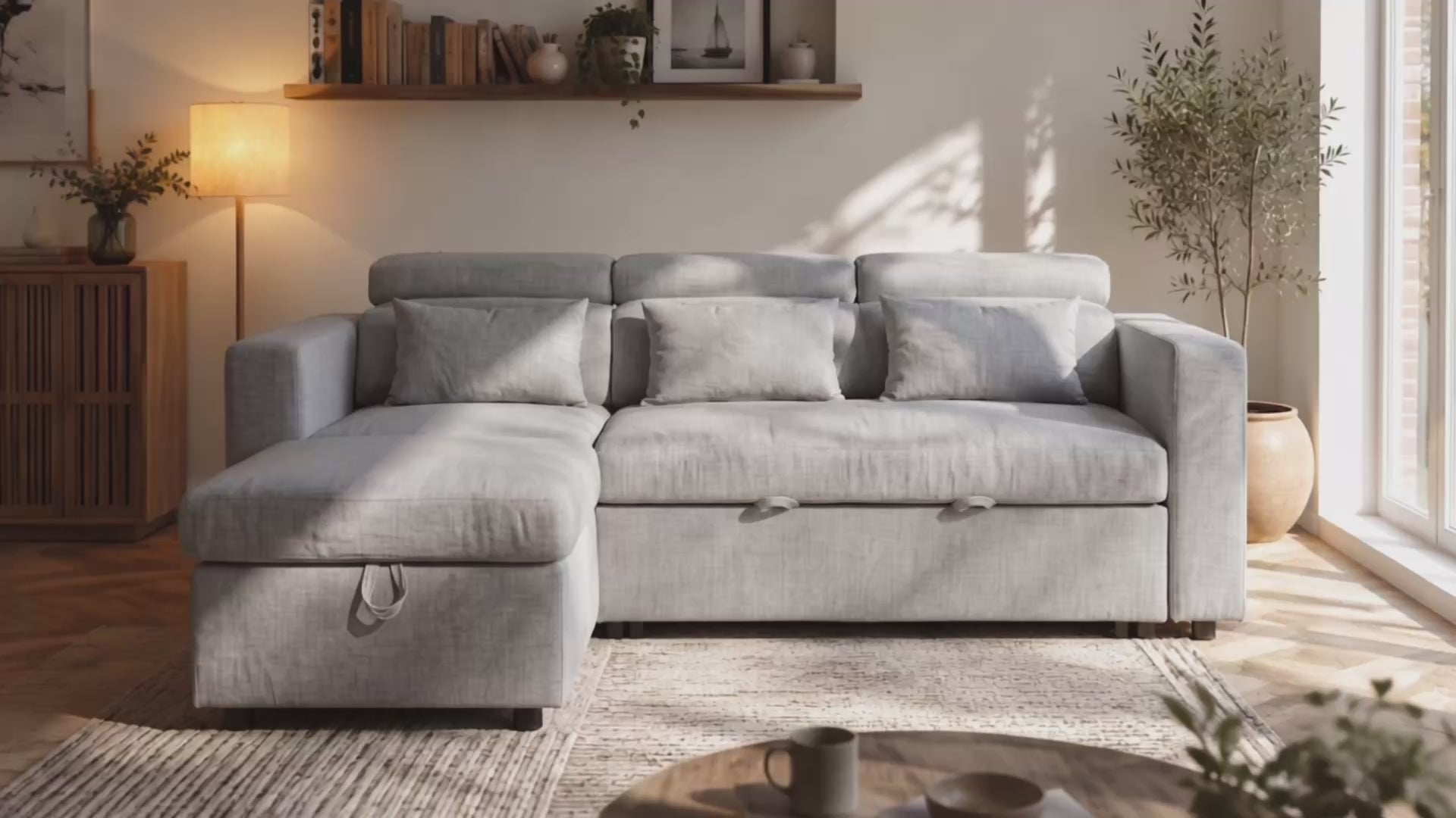 Load video: Chelsea Sofa Bed universal Chaise
